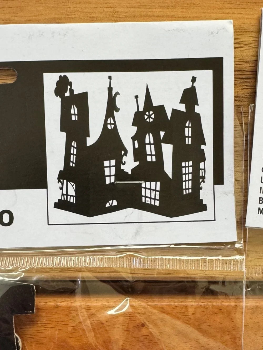 2 quantity paper cut-out Halloween haunted house tabletop decor - black 15